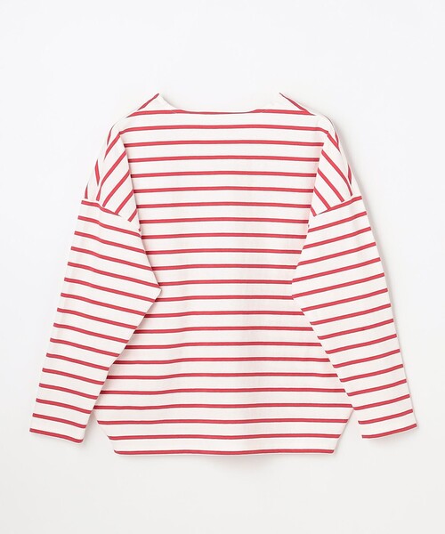 ANY(エニィ)の「コクーンボーダープルオーバー(Tシャツ/カットソー・レディース・レッド系2/ブラック系2/ライトイエロー系2/ダルブルー系2・X-LARGE)」の5枚目の写真