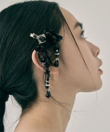 tanakadaisuke（タナカダイスケ）の「【tanakadaisuke/タナカダイスケ】black beads ribbon clip/ブラックビーズリボンクリップ（チャーム）」