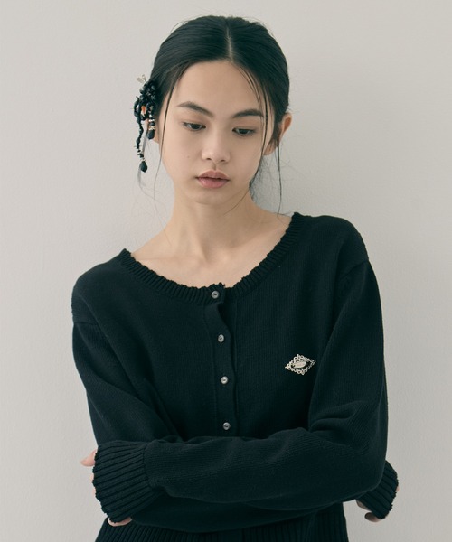 tanakadaisuke/タナカダイスケ】black beads ribbon clip/ブラック