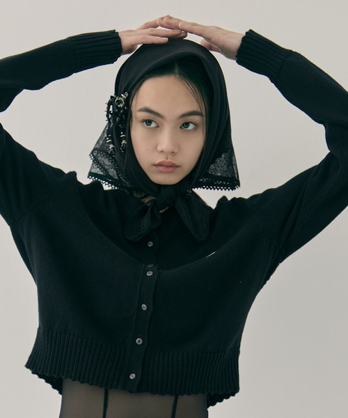 tanakadaisuke/タナカダイスケ】black beads ribbon clip/ブラック