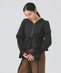 Ray BEAMS | ギャザー ペプラム Vネック ブラウス(シャツ/ブラウス)