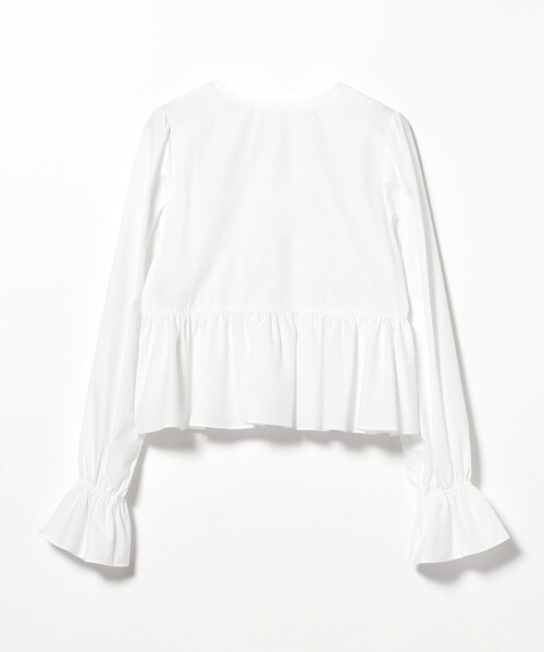 Ray BEAMS(レイビームス)の「ギャザー ペプラム Vネック ブラウス(シャツ/ブラウス・レディース・ホワイト/ブラック/ブルー・ONE SIZE)」の6枚目の写真