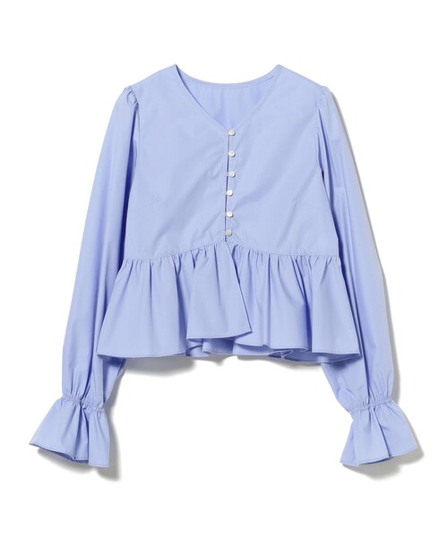 Ray BEAMS(レイビームス)の「ギャザー ペプラム Vネック ブラウス(シャツ/ブラウス・レディース・ホワイト/ブラック/ブルー・ONE SIZE)」の11枚目の写真