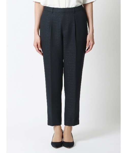 SUIT SQUARE（スーツスクエア）の「タックテーパードパンツ ハンドウォッシュ ツイード 織柄（スラックス・レディース・ネイビー/ホワイト・36(7号)/38(9号)/40(11号)）」の15枚目の写真