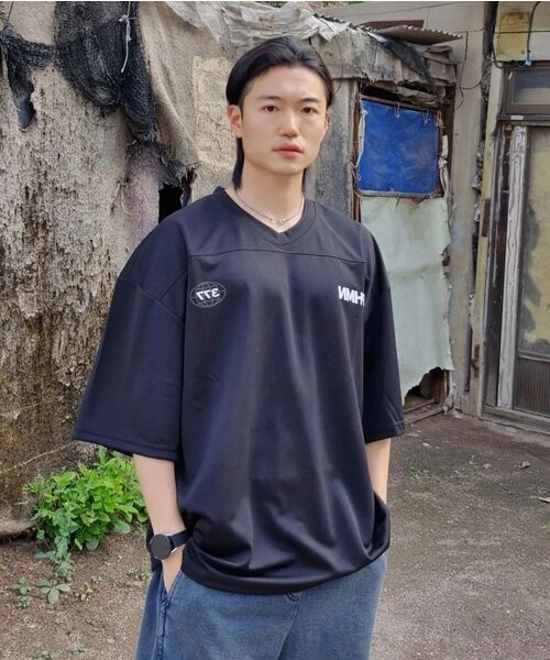 PHERMENON(フェルメノン)の「オーバーサイズラグビージャージショートスリーブ - ライトグレー(Tシャツ/カットソー・メンズ・ライトグレー・1/2/3)」の13枚目の写真