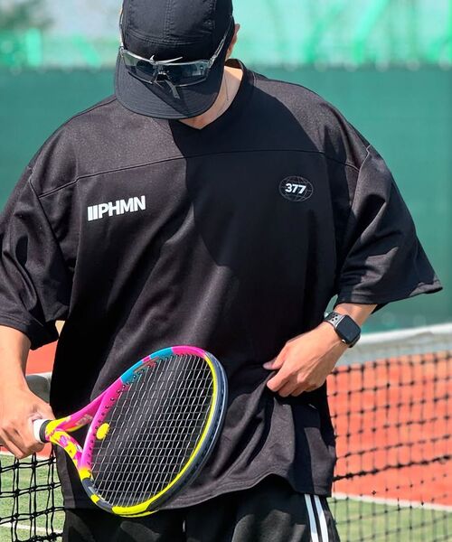PHERMENON(フェルメノン)の「オーバーサイズラグビージャージショートスリーブ - ライトグレー(Tシャツ/カットソー・メンズ・ライトグレー・1/2/3)」の5枚目の写真