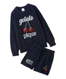 gelato pique（ジェラートピケ）の「【ONLINE限定】べビモコチェリージャガードプルオーバー&ショートパンツセット（ルームウェア/パジャマ）」