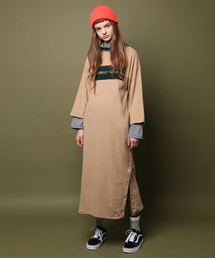 Monkey Flower（モンキーフラワー）の「レディース フロッピーボックスロゴ マキシワンピース/MF1WOP02F ベージュ（ワンピース）」