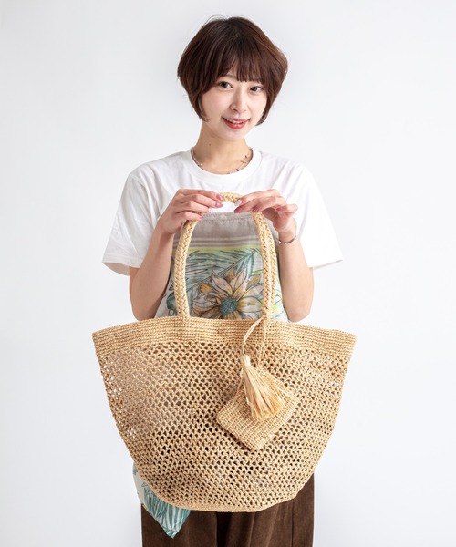 Rivel(リヴェル)の「【LIMAIA/リマイア】ラフィア素材 かごバッグ(かごバッグ・レディース・ブラウン/ナチュラル・FREE)」の3枚目の写真