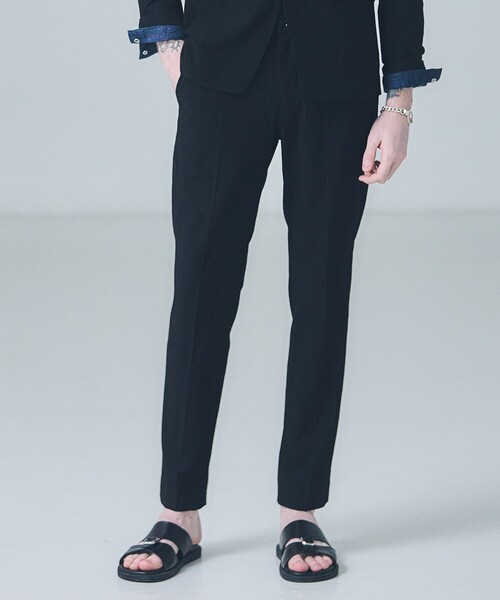 5351 POUR LES HOMMES（ゴーサンゴーイチプールオム）の「【セットアップ対応】ワッシャー メッシュ スラックス（スラックス・メンズ・ライトグレー/チャコールグレー/ブラック・46/44/50/48）」の2枚目の写真