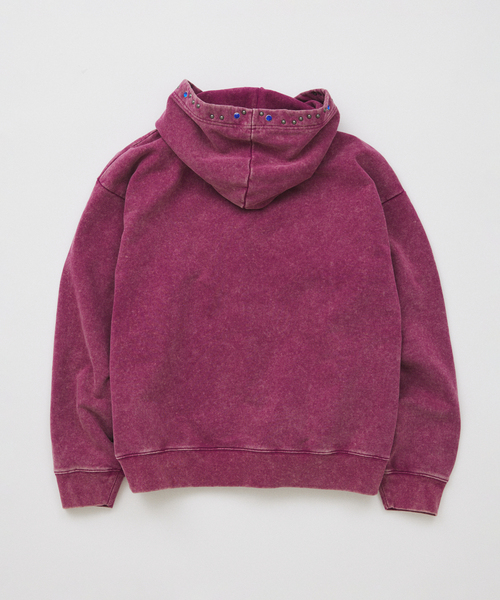 JOURNAL STANDARD(ジャーナルスタンダード)の「スタッズ ブリーチ パーカー(パーカー・メンズ・パープル/ピンク・LARGE/MEDIUM)」の3枚目の写真