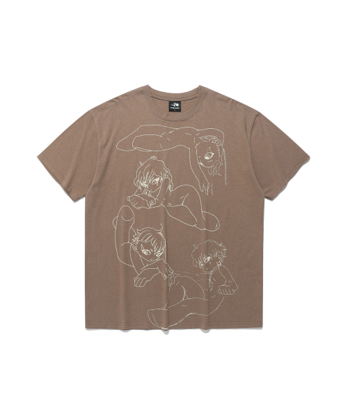 NICE GHOST CLUB(ナイスゴーストクラブ)の「ヘブンゲートキーパーラインティー_ブラウン(NG2FMUT524A)(Tシャツ/カットソー・レディース・ブラウン・S/M/L)」の1枚目の写真