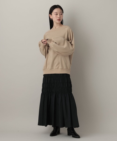 A part by(アパートバイ)の「シャーリングキリカエフレアスカート(スカート・レディース・ライトグリーン/ブラック/アイボリー・FREE)」の22枚目の写真