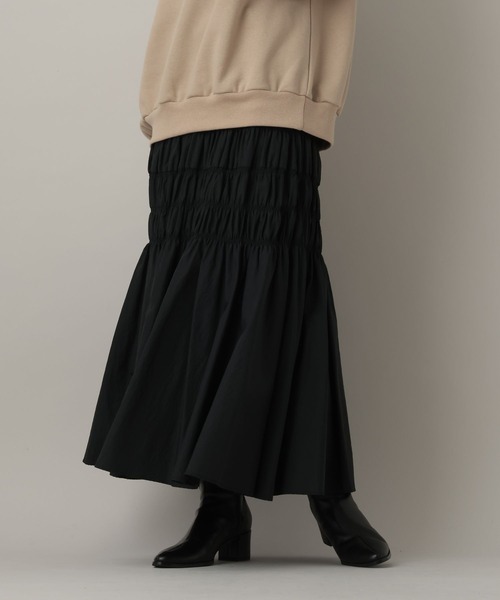 A part by(アパートバイ)の「シャーリングキリカエフレアスカート(スカート・レディース・ライトグリーン/ブラック/アイボリー・FREE)」の13枚目の写真