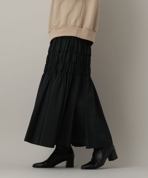 A part by(アパートバイ)の「シャーリングキリカエフレアスカート(スカート・レディース・ライトグリーン/ブラック/アイボリー・FREE)」の14枚目の写真