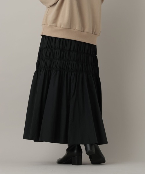 A part by(アパートバイ)の「シャーリングキリカエフレアスカート(スカート・レディース・ライトグリーン/ブラック/アイボリー・FREE)」の15枚目の写真