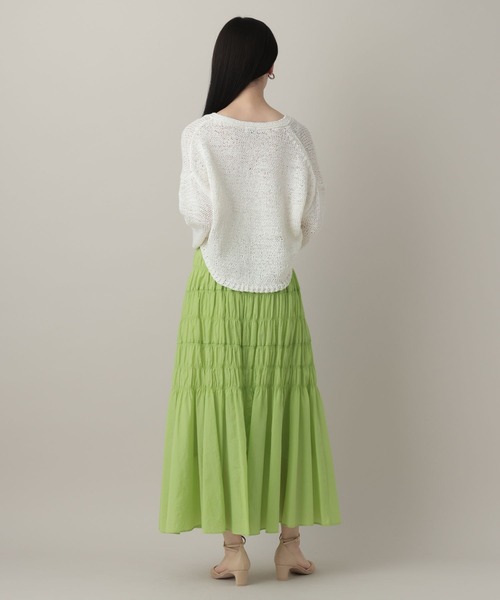 A part by(アパートバイ)の「シャーリングキリカエフレアスカート(スカート・レディース・ライトグリーン/ブラック/アイボリー・FREE)」の18枚目の写真