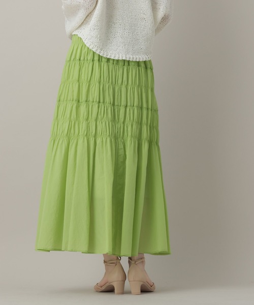 A part by(アパートバイ)の「シャーリングキリカエフレアスカート(スカート・レディース・ライトグリーン/ブラック/アイボリー・FREE)」の20枚目の写真