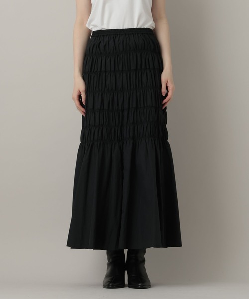 A part by(アパートバイ)の「シャーリングキリカエフレアスカート(スカート・レディース・ライトグリーン/ブラック/アイボリー・FREE)」の5枚目の写真