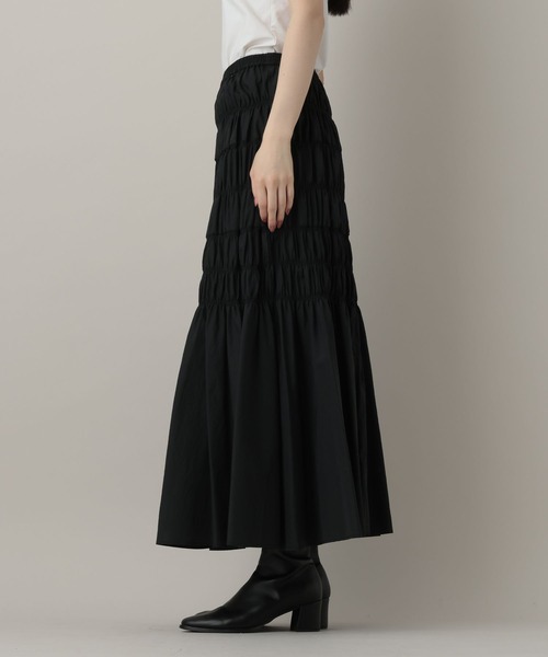 A part by(アパートバイ)の「シャーリングキリカエフレアスカート(スカート・レディース・ライトグリーン/ブラック/アイボリー・FREE)」の6枚目の写真