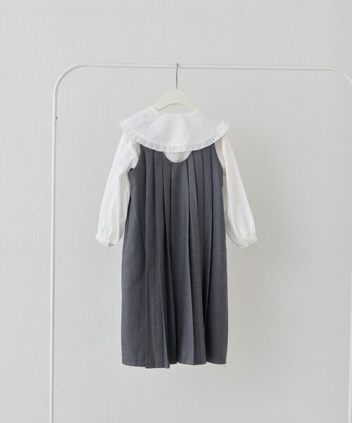 CIAOPANIC TYPY（チャオパニックティピー）の「【KIDS】【フォーマル・セレモニー】BIGカラー襟プリーツワンピースセット（ワンピース・キッズ・グレー・SMALL/MEDIUM）」の21枚目の写真