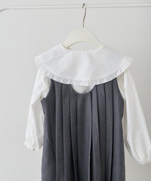 CIAOPANIC TYPY（チャオパニックティピー）の「【KIDS】【フォーマル・セレモニー】BIGカラー襟プリーツワンピースセット（ワンピース・キッズ・グレー・SMALL/MEDIUM）」の19枚目の写真