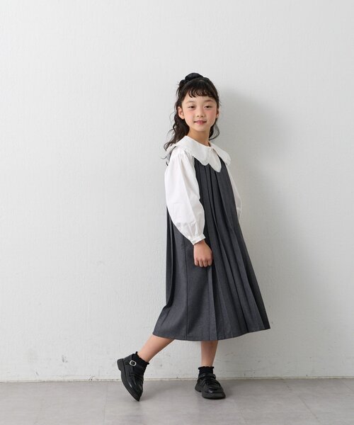 CIAOPANIC TYPY（チャオパニックティピー）の「【KIDS】【フォーマル・セレモニー】BIGカラー襟プリーツワンピースセット（ワンピース・キッズ・グレー・SMALL/MEDIUM）」の16枚目の写真