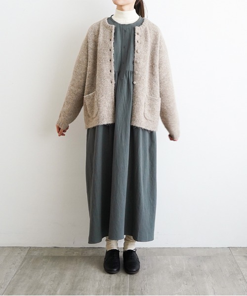 オオカミとフクロウ（オオカミとフクロウ）の「オオカミと虹の始まりと白綿と“ワンピース”（ワンピース・レディース・ダークグリーン/ブラック・FREE）」の15枚目の写真