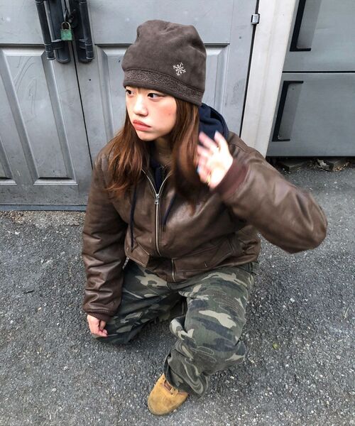 LORES(ロアス)の「Faux Leather Neck Zip Jacket - Brown(ライダースジャケット・レディース・その他・M/L)」の3枚目の写真