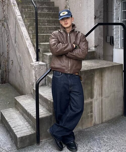 LORES(ロアス)の「Faux Leather Neck Zip Jacket - Brown(ライダースジャケット・レディース・その他・M/L)」の4枚目の写真