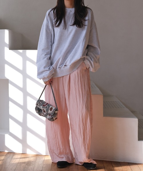 AKTE（アクテ）の「シャビーシックスウェットプルオーバー（スウェット・レディース・ライトグレー/ピンク/ミント・FREE）」の5枚目の写真