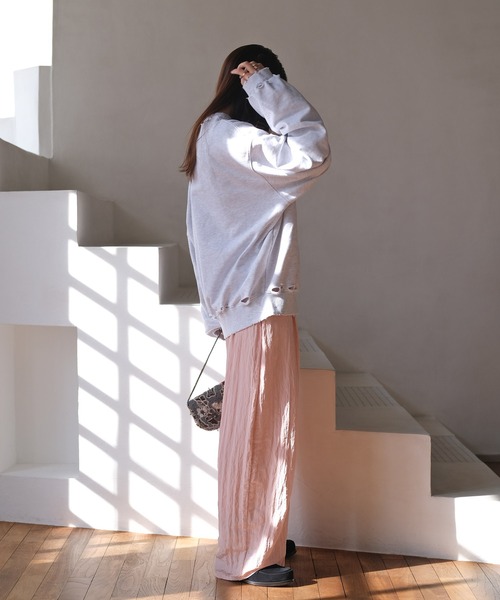 AKTE（アクテ）の「シャビーシックスウェットプルオーバー（スウェット・レディース・ライトグレー/ピンク/ミント・FREE）」の6枚目の写真