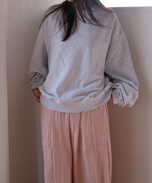 AKTE（アクテ）の「シャビーシックスウェットプルオーバー（スウェット・レディース・ライトグレー/ピンク/ミント・FREE）」の11枚目の写真