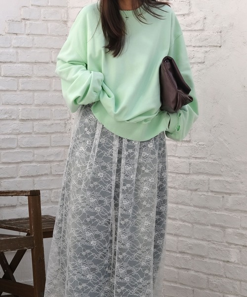 AKTE（アクテ）の「シャビーシックスウェットプルオーバー（スウェット・レディース・ライトグレー/ピンク/ミント・FREE）」の16枚目の写真