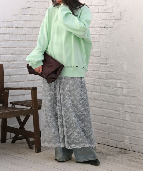 AKTE（アクテ）の「シャビーシックスウェットプルオーバー（スウェット・レディース・ライトグレー/ピンク/ミント・FREE）」の17枚目の写真