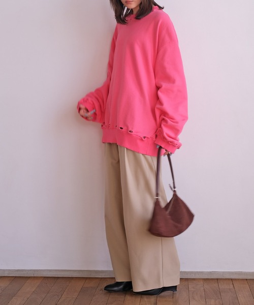 AKTE（アクテ）の「シャビーシックスウェットプルオーバー（スウェット・レディース・ライトグレー/ピンク/ミント・FREE）」の19枚目の写真