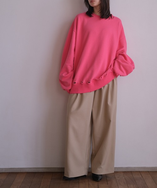 AKTE（アクテ）の「シャビーシックスウェットプルオーバー（スウェット・レディース・ライトグレー/ピンク/ミント・FREE）」の20枚目の写真