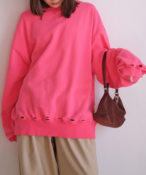 AKTE（アクテ）の「シャビーシックスウェットプルオーバー（スウェット・レディース・ライトグレー/ピンク/ミント・FREE）」の22枚目の写真