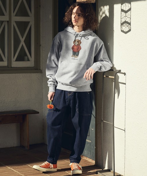 UN-FILLED（アンフィルド）の「mpa4037- UF DOG HOODIE パーカー（ビーグル）(SDUF-2606BGL)（パーカー・メンズ・グレー/ホワイト・XL/L/M）」の5枚目の写真