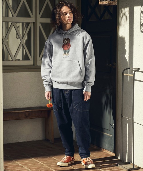 UN-FILLED（アンフィルド）の「mpa4037- UF DOG HOODIE パーカー（ビーグル）(SDUF-2606BGL)（パーカー・メンズ・グレー/ホワイト・XL/L/M）」の7枚目の写真