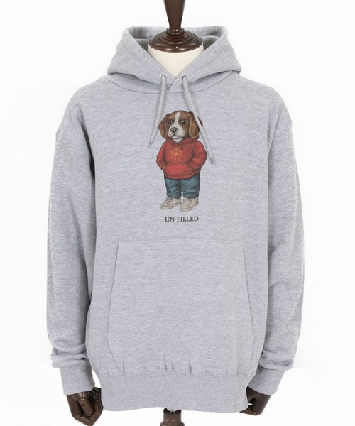 UN-FILLED（アンフィルド）の「mpa4037- UF DOG HOODIE パーカー（ビーグル）(SDUF-2606BGL)（パーカー・メンズ・グレー/ホワイト・XL/L/M）」の16枚目の写真