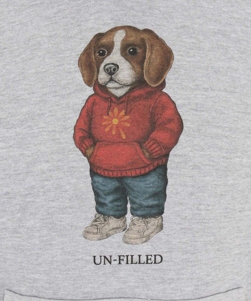 UN-FILLED（アンフィルド）の「mpa4037- UF DOG HOODIE パーカー（ビーグル）(SDUF-2606BGL)（パーカー・メンズ・グレー/ホワイト・XL/L/M）」の21枚目の写真