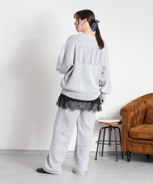 cepo（セポ）の「〈セットアップ対応〉スウェットライクニットプルオーバー（ニット/セーター・レディース・オフホワイト/グレー/チャコール/オレンジ・M）」の3枚目の写真