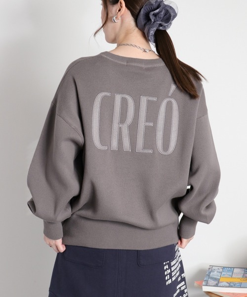 cepo（セポ）の「〈セットアップ対応〉スウェットライクニットプルオーバー（ニット/セーター・レディース・オフホワイト/グレー/チャコール/オレンジ・M）」の4枚目の写真