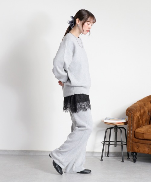 cepo（セポ）の「〈セットアップ対応〉スウェットライクニットプルオーバー（ニット/セーター・レディース・オフホワイト/グレー/チャコール/オレンジ・M）」の20枚目の写真