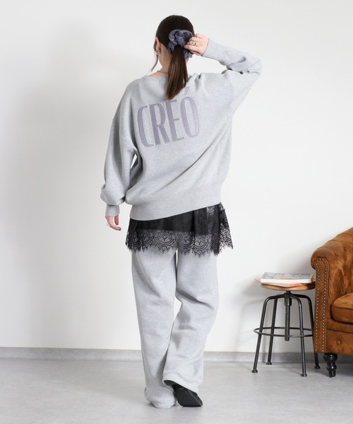 cepo（セポ）の「〈セットアップ対応〉スウェットライクニットプルオーバー（ニット/セーター・レディース・オフホワイト/グレー/チャコール/オレンジ・M）」の19枚目の写真