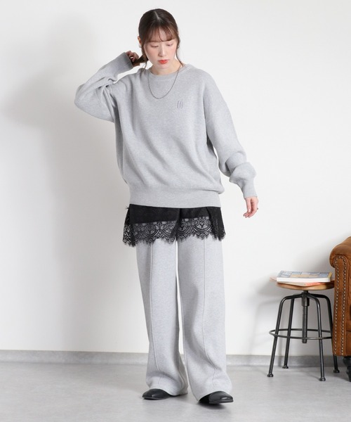 cepo（セポ）の「〈セットアップ対応〉スウェットライクニットプルオーバー（ニット/セーター・レディース・オフホワイト/グレー/チャコール/オレンジ・M）」の17枚目の写真