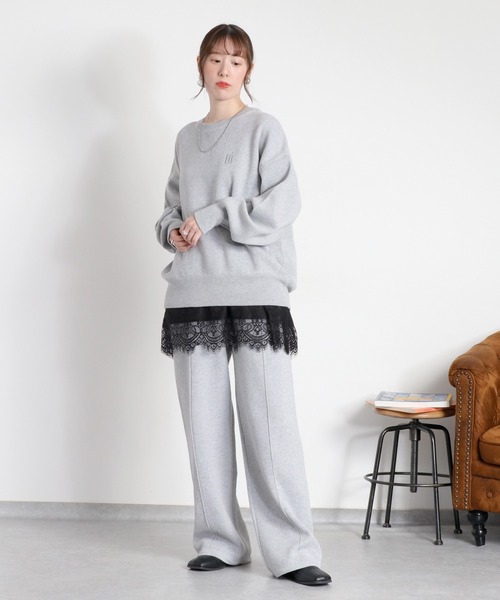 cepo（セポ）の「〈セットアップ対応〉スウェットライクニットプルオーバー（ニット/セーター・レディース・オフホワイト/グレー/チャコール/オレンジ・M）」の21枚目の写真