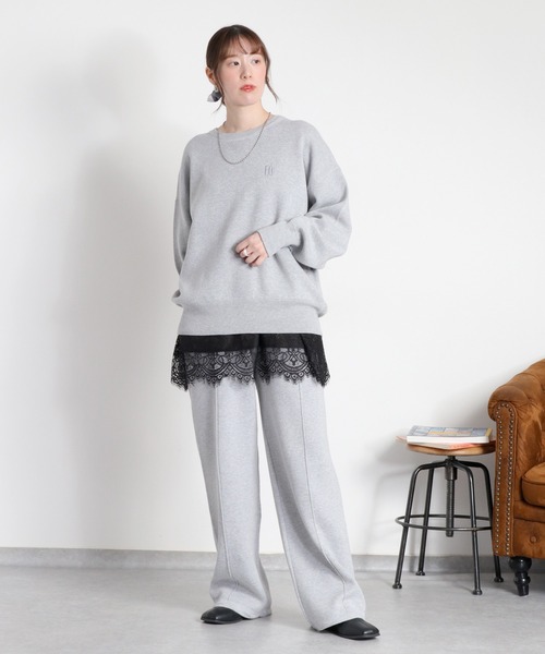 cepo（セポ）の「〈セットアップ対応〉スウェットライクニットプルオーバー（ニット/セーター・レディース・オフホワイト/グレー/チャコール/オレンジ・M）」の18枚目の写真