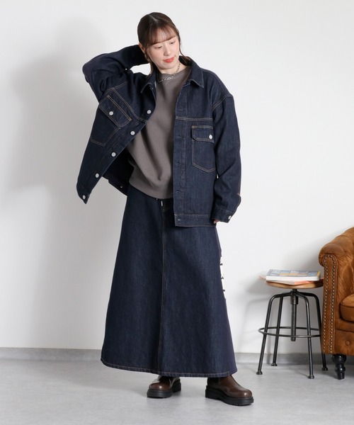 cepo（セポ）の「〈セットアップ対応〉スウェットライクニットプルオーバー（ニット/セーター・レディース・オフホワイト/グレー/チャコール/オレンジ・M）」の8枚目の写真